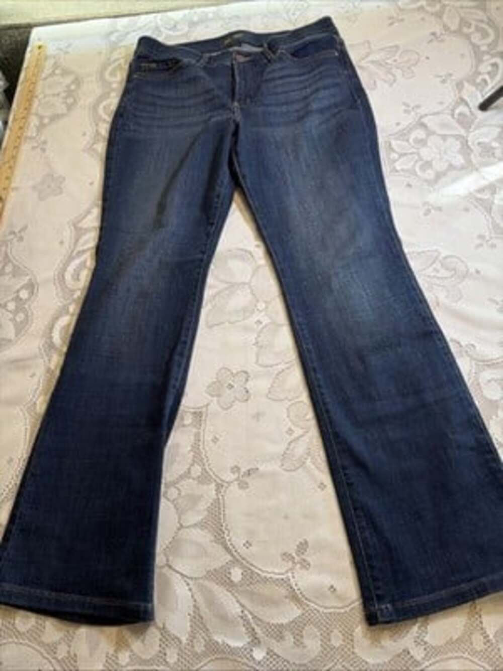 LEE Jeans Women's Dark Wash Regular Fit Boot Cut Stretch Blue 12Short W32”/ L29”